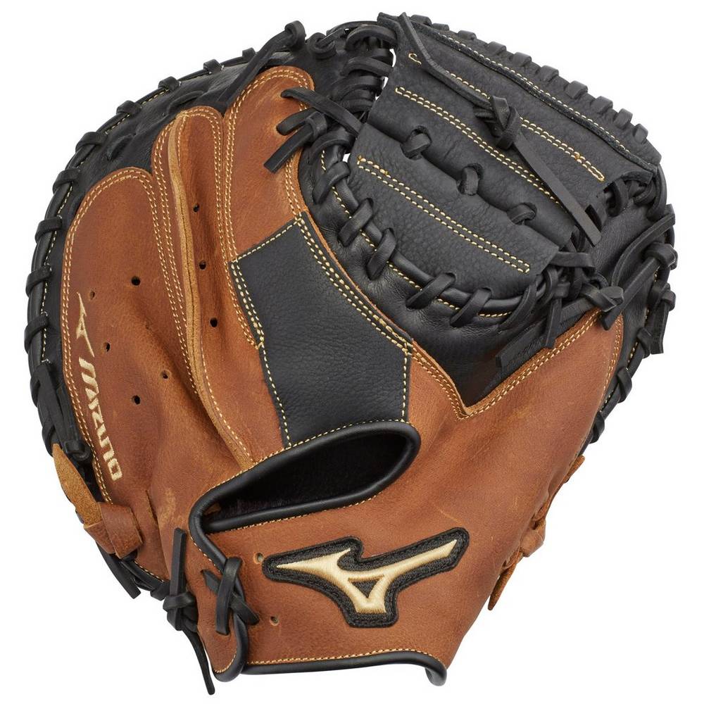 Mizuno Samurai 33" Férfi Catchers Mitt Fekete/Barna OCZ487216